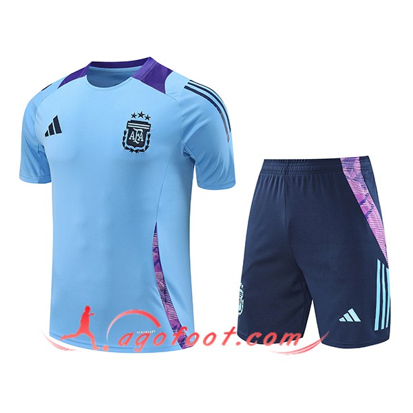 Ensemble Training T-Shirts Argentine Bleu/Pourpre 2024/2025