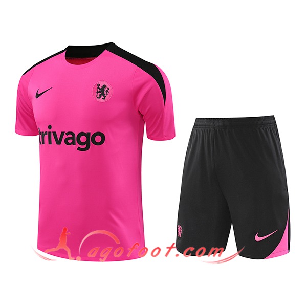 Ensemble Training T-Shirts FC Chelsea Pourpre/Noir 2024/2025