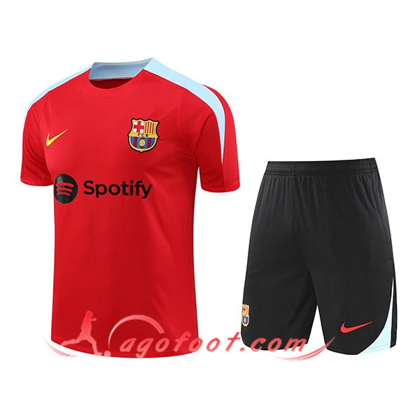 Ensemble Training T-Shirts FC Barcelone Rouge/Bleu 2024/2025 -02