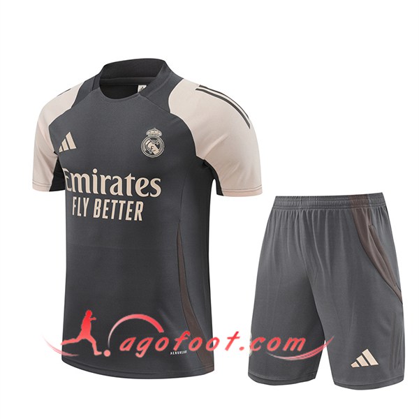 Ensemble Training T-Shirts Real Madrid Gris/Beige 2024/2025