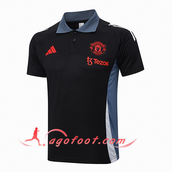 Polo Foot Manchester United Noir/Gris/Blanc 2024/2025