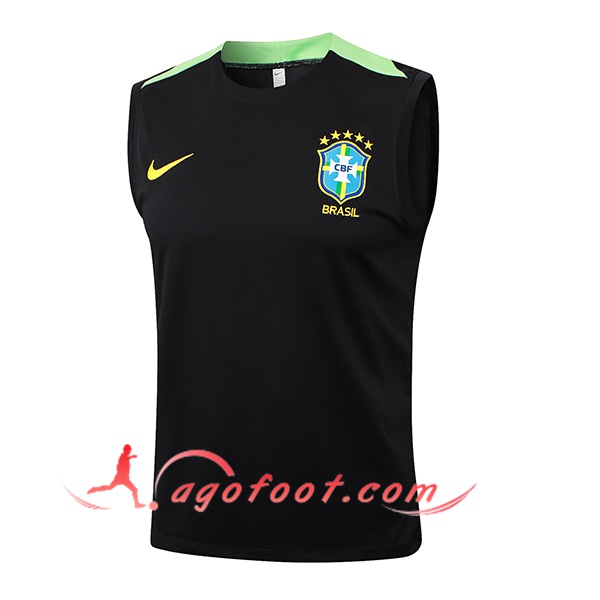 Training Debardeur Brésil Noir/Vert 2024/2025