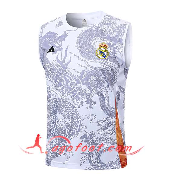 Training Debardeur Real Madrid Blanc/Gris 2024/2025