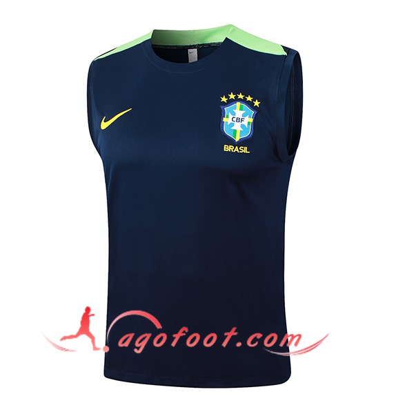 Training Debardeur Brésil Bleu/Vert 2024/2025