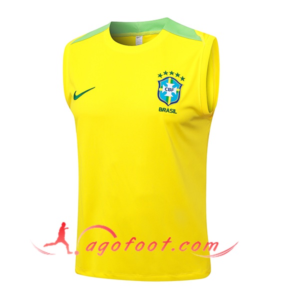 Training Debardeur Brésil Jaune/Vert 2024/2025