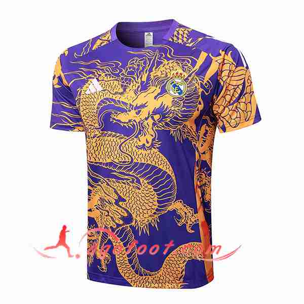 Training T-Shirts Real Madrid Pourpre/Jaune 2024/2025