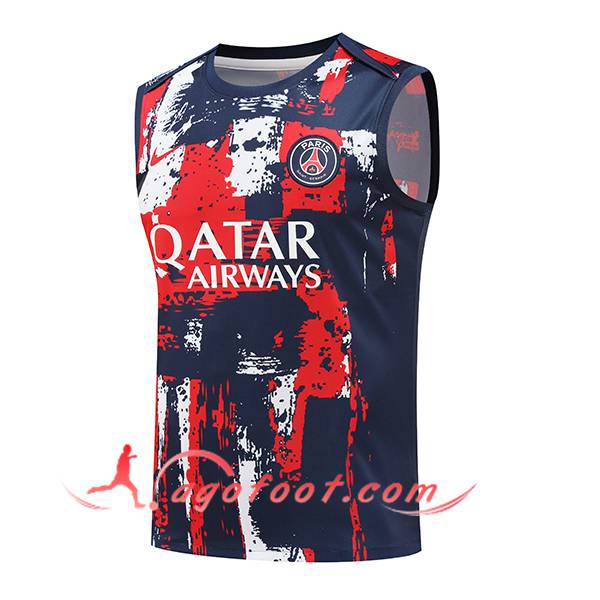 Training Debardeur PSG Bleu/Rouge 2024/2025