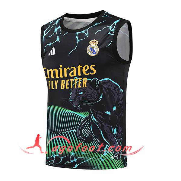 Training Debardeur Real Madrid Noir/Vert/Jaune 2024/2025