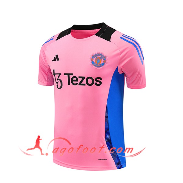 Training T-Shirts Manchester United Rose/Bleu/Noir 2024/2025