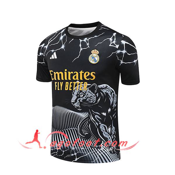 Training T-Shirts Real Madrid Noir/Blanc/Jaune 2024/2025