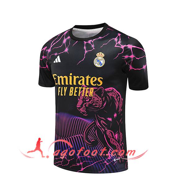Training T-Shirts Real Madrid Noir/Pourpre/Jaune 2024/2025
