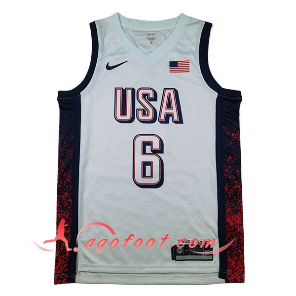 Maillot USA (JAMES #6) 2024/25 Blanc/Noir/Rouge