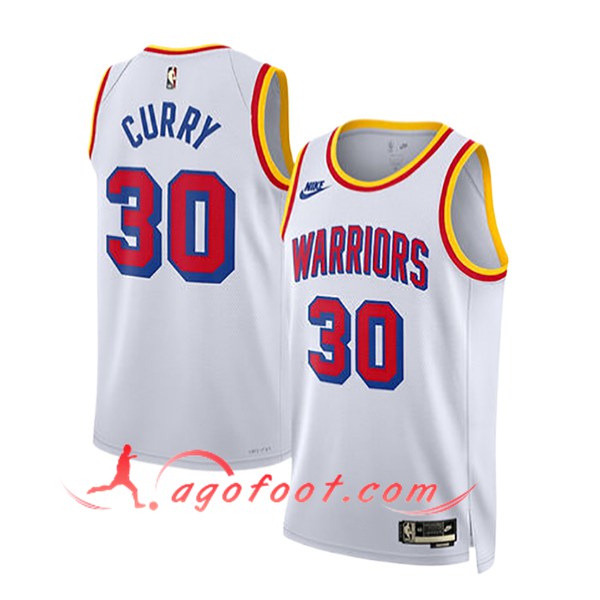 Maillot Golden State Warriors (CURRY #30) 2024/25 Blanc/Rouge/Jaune