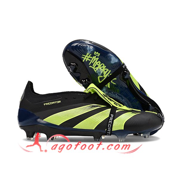 Adidas Chaussures de Foot Predator Elite Tongue FG Noir/Vert