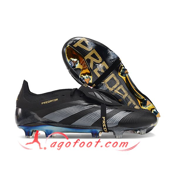 Adidas Chaussures de Foot Predator Elite Tongue FG Noir/Gris -06