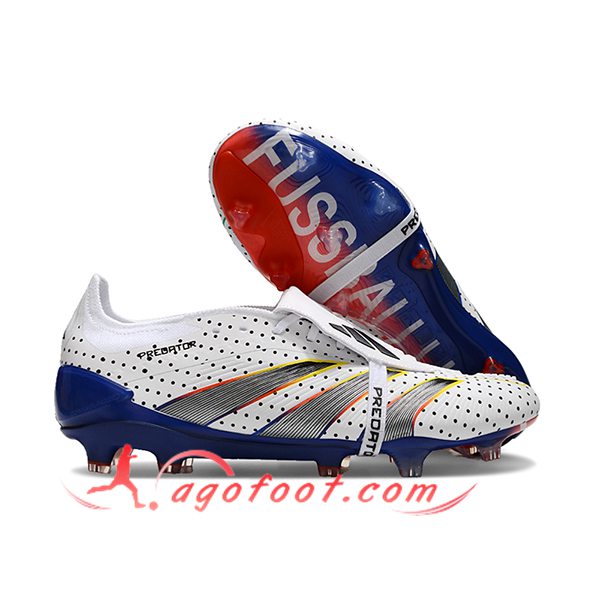 Adidas Chaussures de Foot Predator Elite Tongue FG Blanc/Gris -02