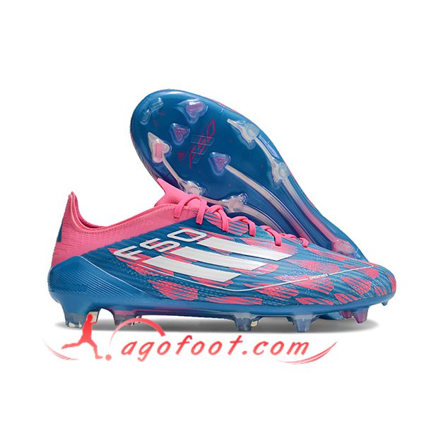 Adidas Chaussures de Foot F50 ELITE FG Rose/Bleu/Blanc