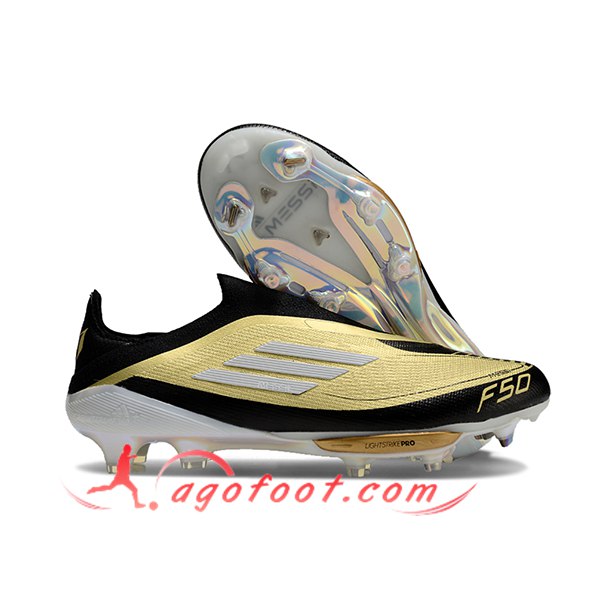 Adidas Chaussures de Foot F50+ FG Jaune/Noir/Blanc