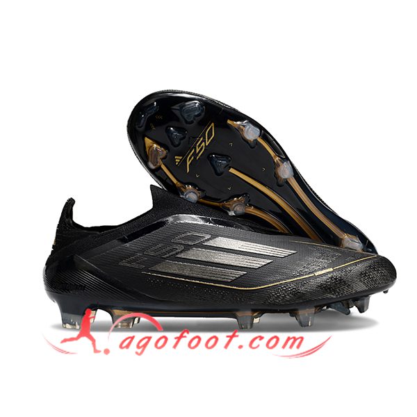 Adidas Chaussures de Foot F50 Elite Laceless FG Noir