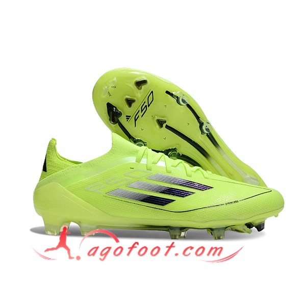 Adidas Chaussures de Foot F50 Elite FG Jaune/Noir -02