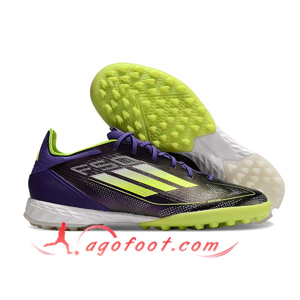 Adidas Chaussures de Foot F50 PRO TF Noir/Vert/Pourpre