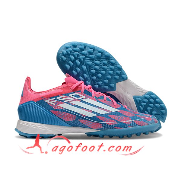Adidas Chaussures de Foot F50 PRO TF Rose/Bleu/Blanc