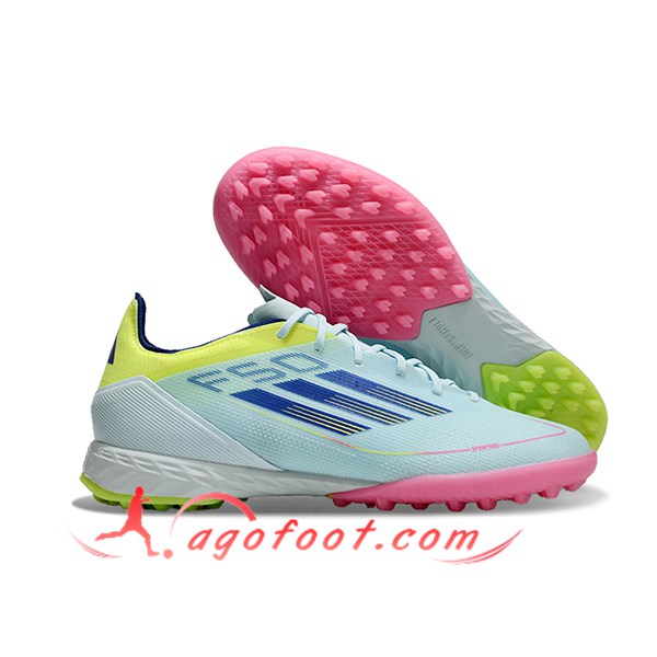 Adidas Chaussures de Foot F50 PRO TF Bleu/Noir/Jaune