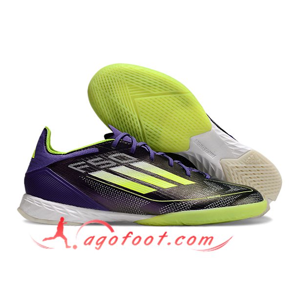 Adidas Chaussures de Foot F50 PRO IC Noir/Vert/Pourpre