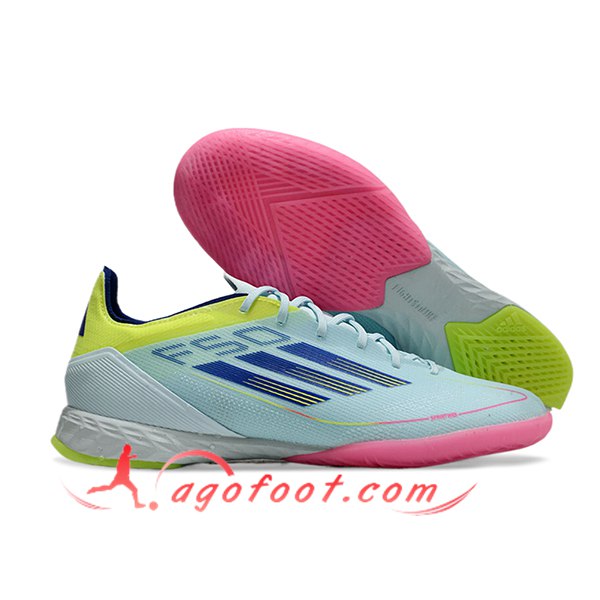 Adidas Chaussures de Foot F50 PRO IC Bleu/Noir/Jaune