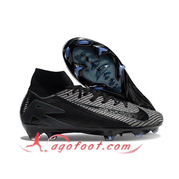 Nike Chaussures de Foot Air Zoom Mercurial Superfly IIX Elite FG Noir/Gris