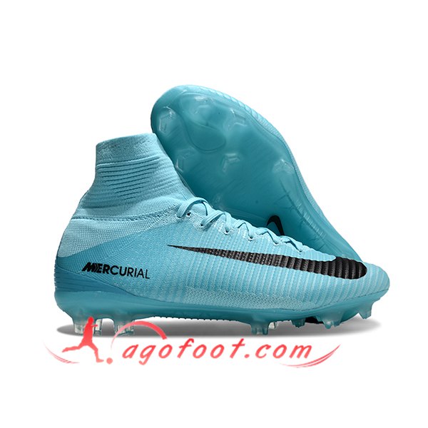 Nike Chaussures de Foot Zoom Superfly 5 Elite FG Bleu/Noir