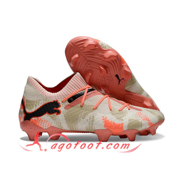 PUMA Chaussures de Foot FUTURE 7 ULTIMATE FG/AG Blanc/Orange/Brun