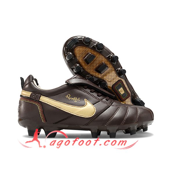 Nike Chaussures de Foot Tiempo Legend R10 Elite FG Brun/Beige