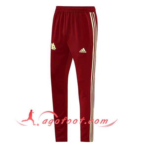 Pantalon Foot AS Roma Rouge/Jaune 2024/2025