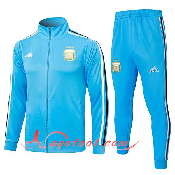Ensemble Survetement de Foot Veste Foot Argentine Bleu 2024/2025