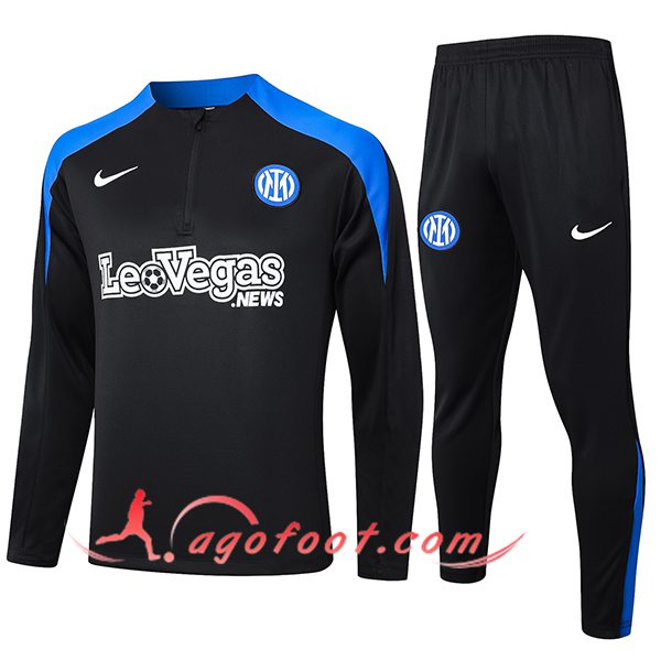 Ensemble Survetement de Foot Inter Milan Noir/Bleu 2024/2025 -02