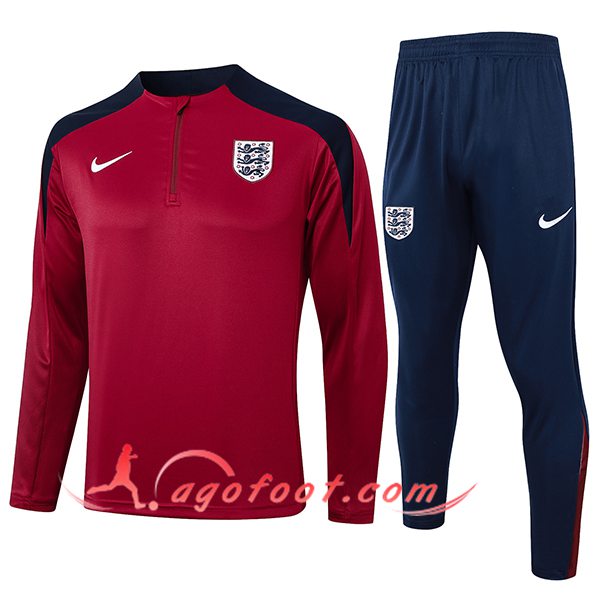 Ensemble Survetement de Foot Angleterre Rouge/Noir 2024/2025