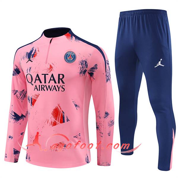 Ensemble Survetement de Foot PSG Rose/Bleu 2024/2025