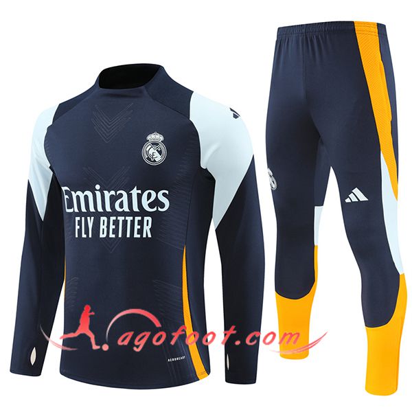 Ensemble Survetement de Foot Real Madrid Bleu Royal 2024/2025