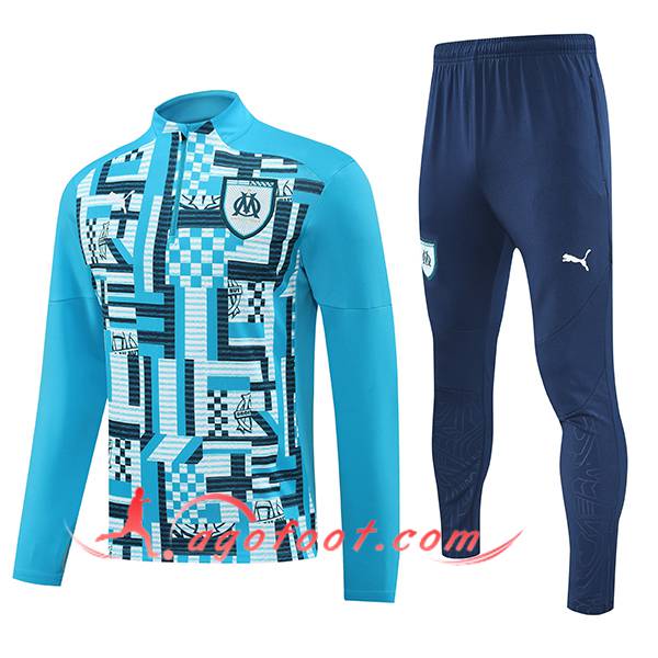 Ensemble Survetement de Foot Marseille Bleu/Noir 2024/2025