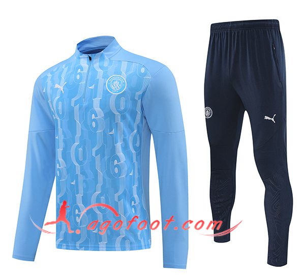 Ensemble Survetement de Foot Manchester City Bleu 2024/2025