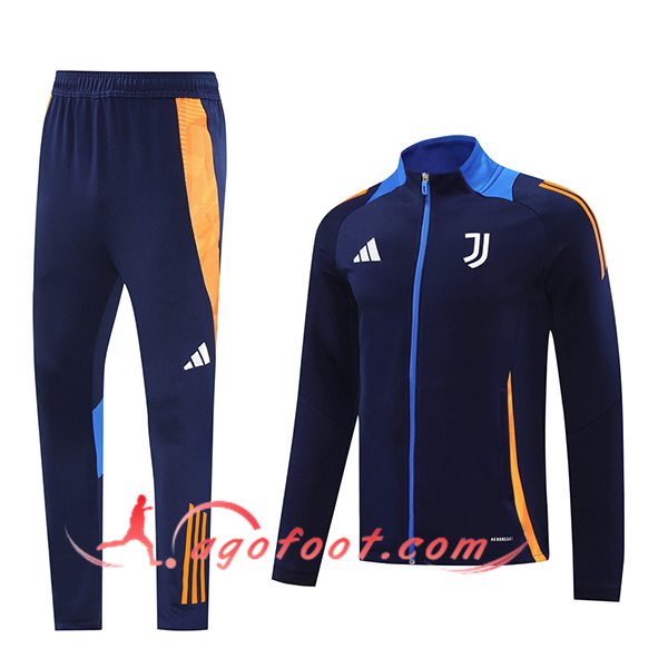 Ensemble Survetement de Foot Veste Foot Juventus Bleu Royal 2024/2025 -02