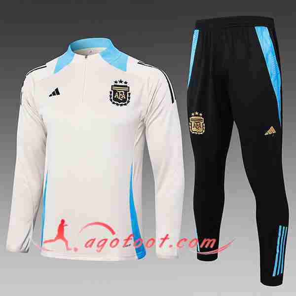 Ensemble Survetement de Foot Argentine Enfant Beige/Bleu 2024/2025