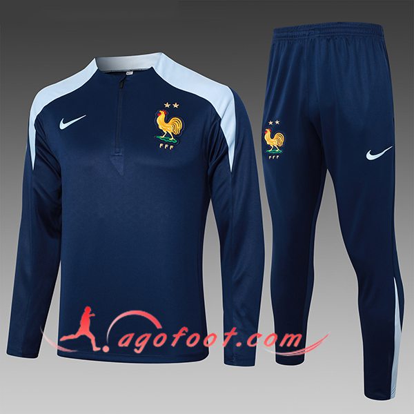 Ensemble Survetement de Foot France Enfant Bleu Royal 2024/2025 -03