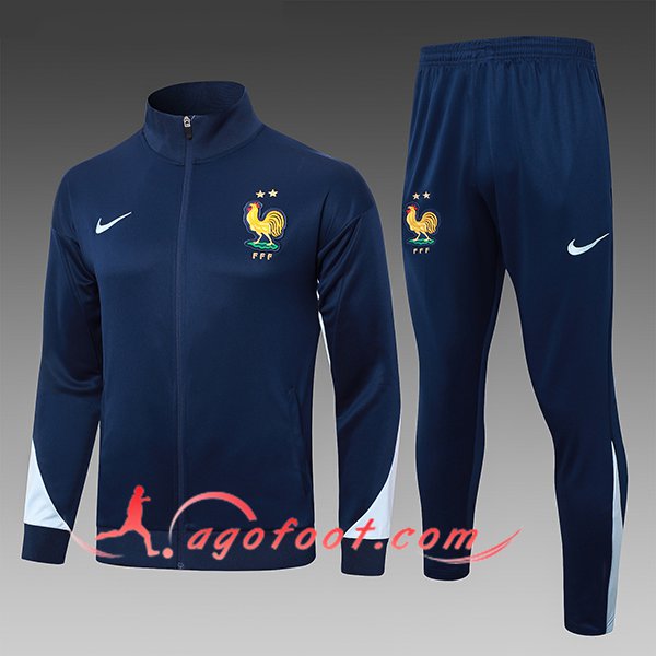 Ensemble Survetement de Foot France Enfant Bleu Royal 2024/2025 -02