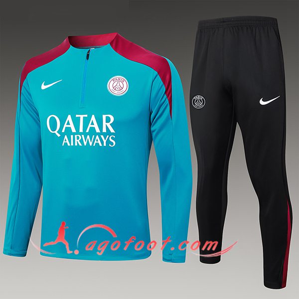 Ensemble Survetement de Foot PSG Enfant Bleu/Rouge 2024/2025 -02