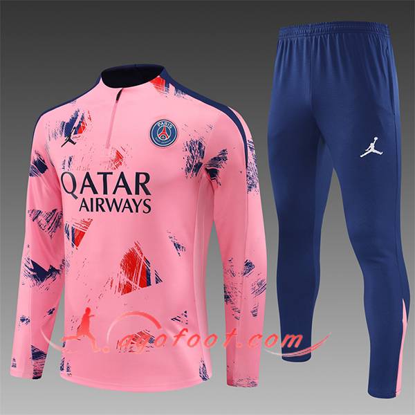 Ensemble Survetement de Foot PSG Enfant Rose/Bleu 2024/2025