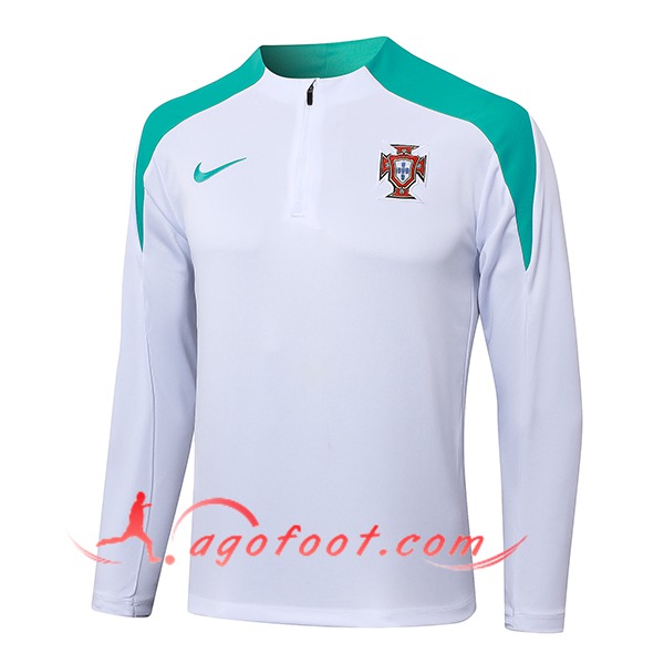 Sweatshirt Training Portugal Blanc/Vert 2024/2025