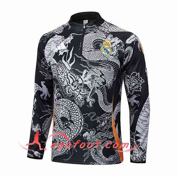 Sweatshirt Training Real Madrid Noir/Gris/Orange 2024/2025