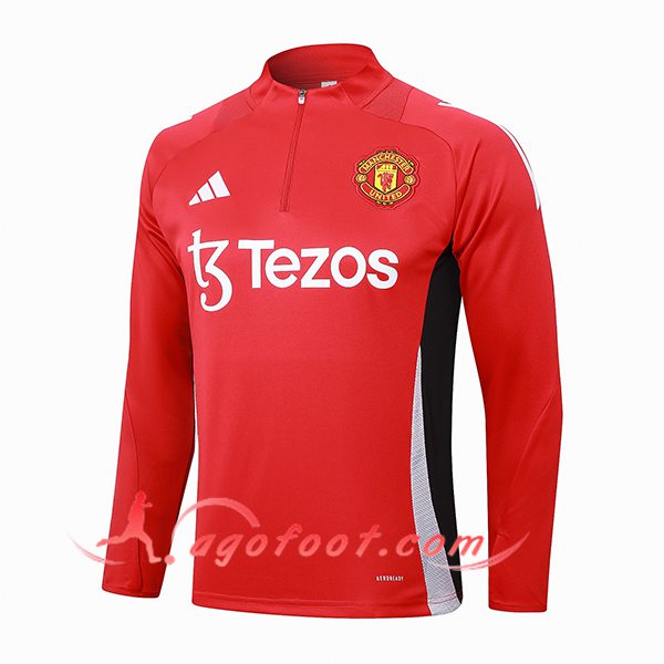Sweatshirt Training Manchester United Rouge/Noir/Blanc 2024/2025